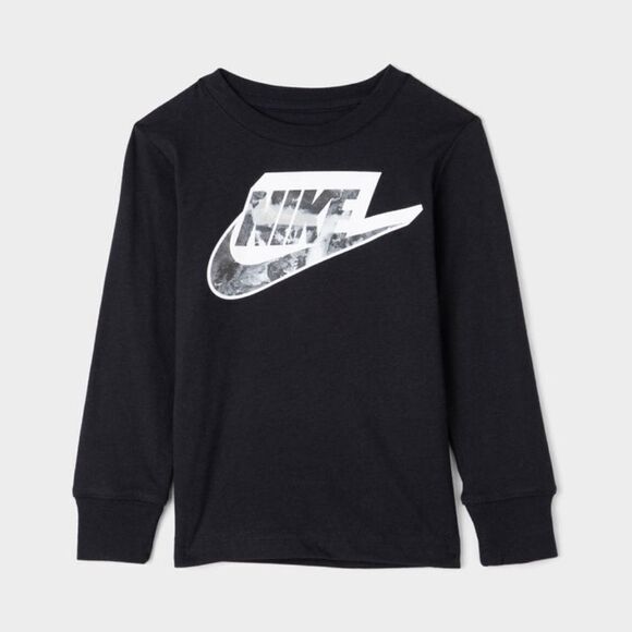 NIKE CHILD BOYS' FUTURA ALLOVER PRINT LONG SLEEVE TEE SIZE 6-7 YEARS / BLACK NWT - Picture 1 of 5